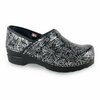 Sanita RUMNEY Women's Floral Iridescent Embossed Clog in Black/Silver, Size 8.5-9, PR 478506-002-40